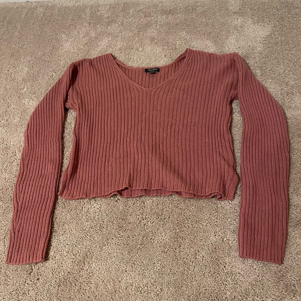 Wild fable red pink long sleeve sweater size S